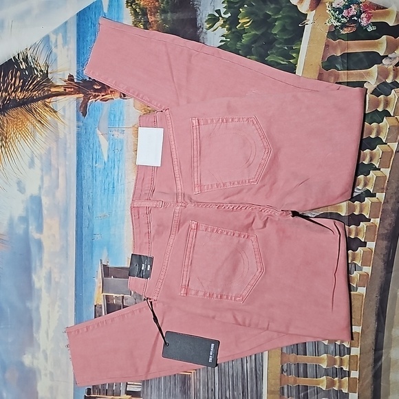 True Religion‎ Pink Raw Hem Distressed Skinny Jeans Size 28 NWT - Picture 10 of 10